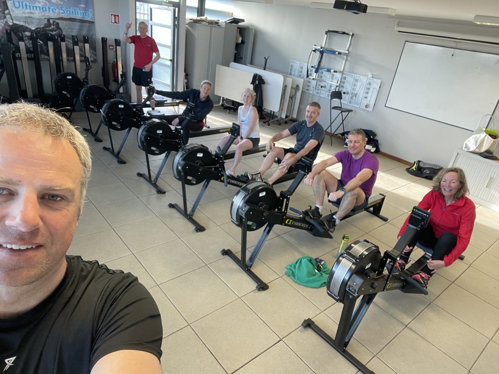 RSGYC rowers training on the ERGs